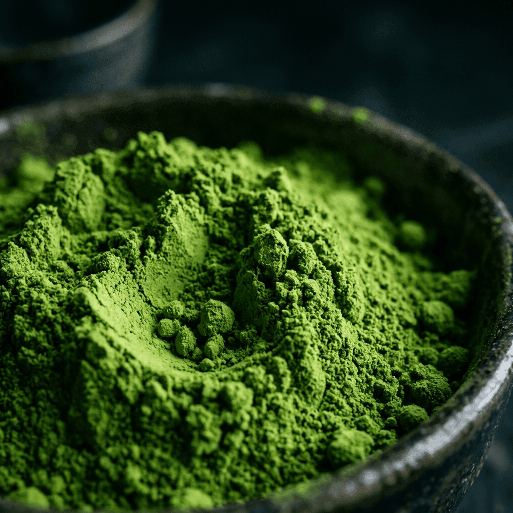 Ceremonial matcha powder texture